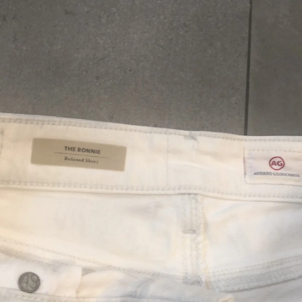 AG White Distressed Bonnie Cut Off Jean Shorts